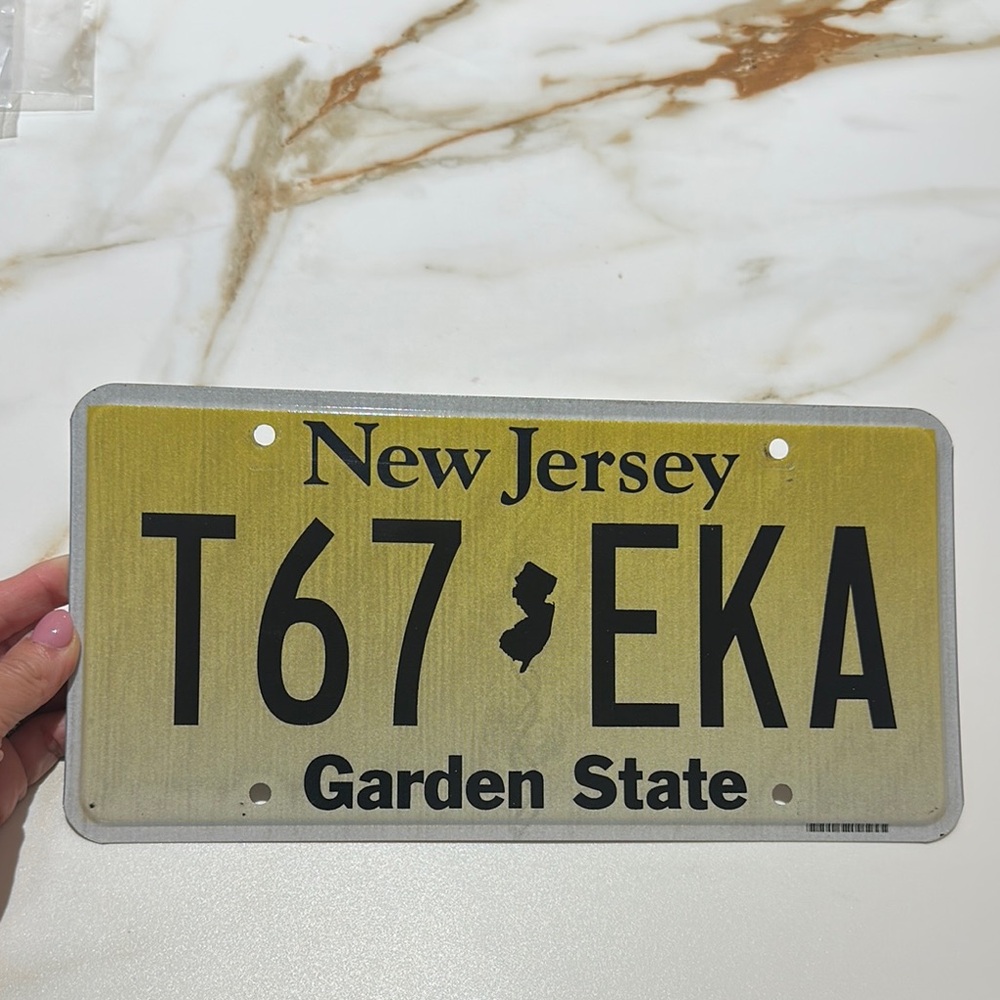 New Jersey License Plate